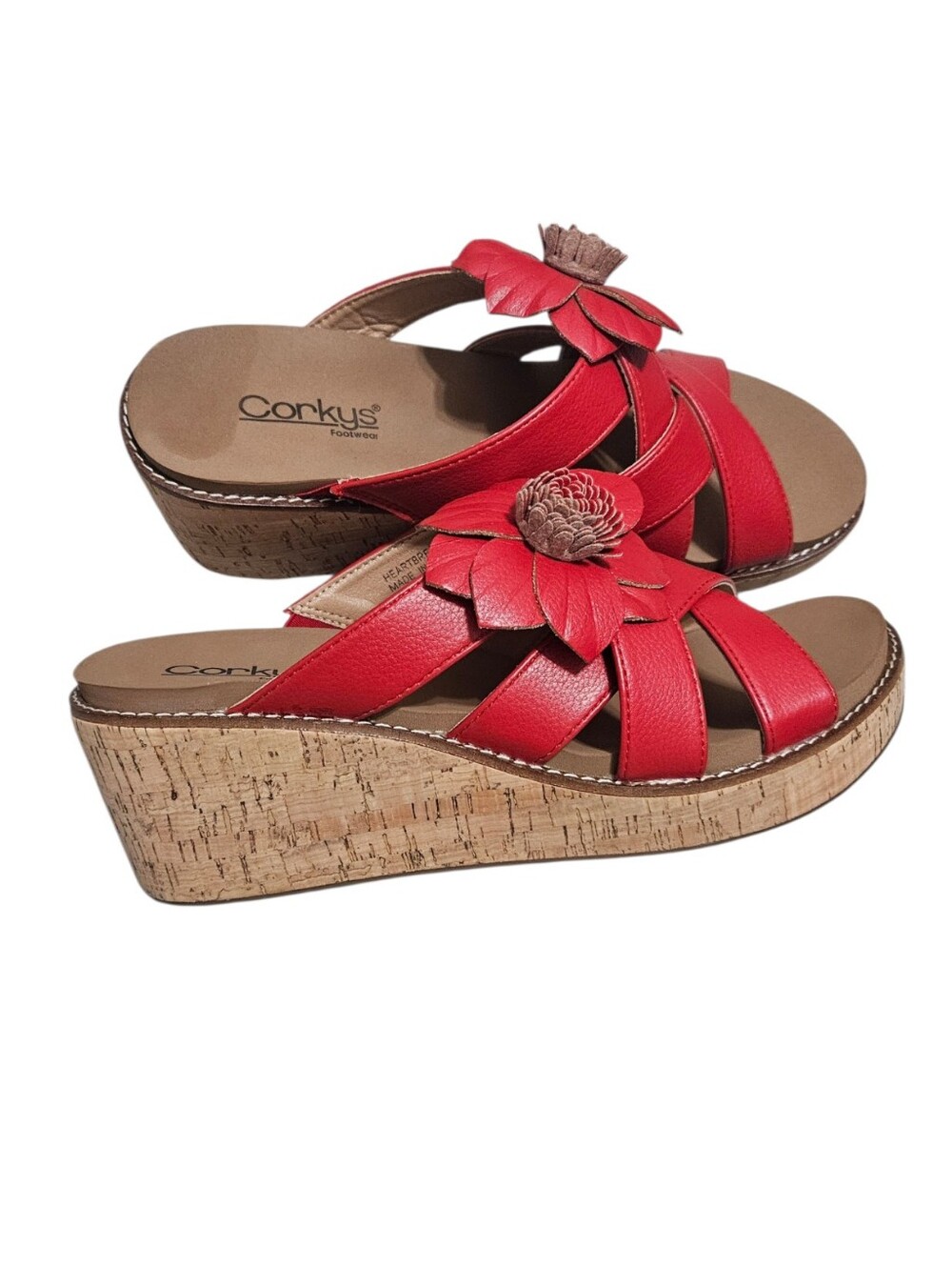 Corkys Red Heartbreaker Wedge Cork Sandals NEW Womens Size 11